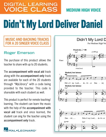 Didn't My Lord Deliver Daniel (Medium High Voice) (includes Audio)