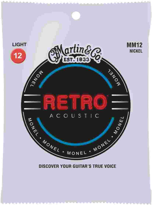 Martin Guitar Martin Retro Acoustic 6 Strings Instrument Monel MM12 Light Gauge