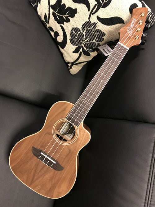Ukulélé acoustique-électrique concert Ortega Horizon Series RUWN-CE en noyer satin naturel