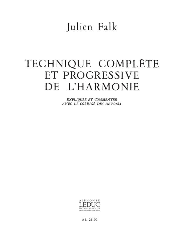 Technique complète et progressive de l'Harmonie - Corrigé des devoirs