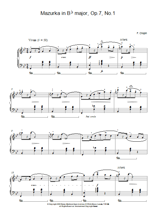 Mazurka In Bb Major, Op. 7, No. 1