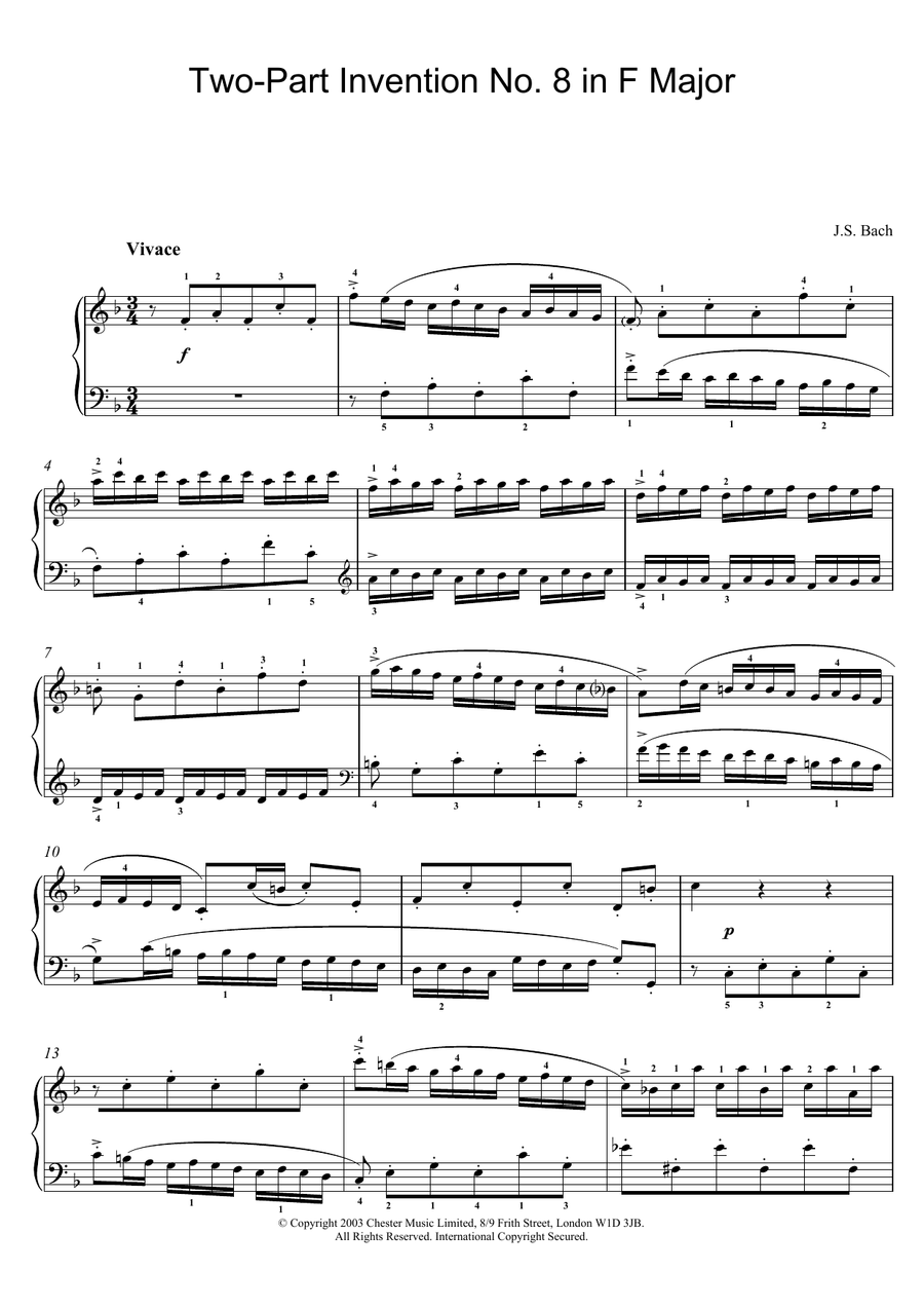 Two-Part Invention No. 8 in F Major
