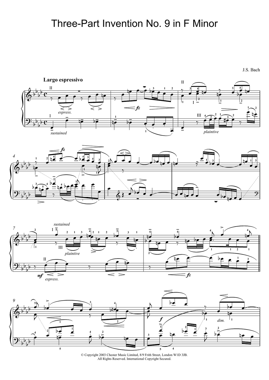 Three-Part Invention No. 9 in F Minor