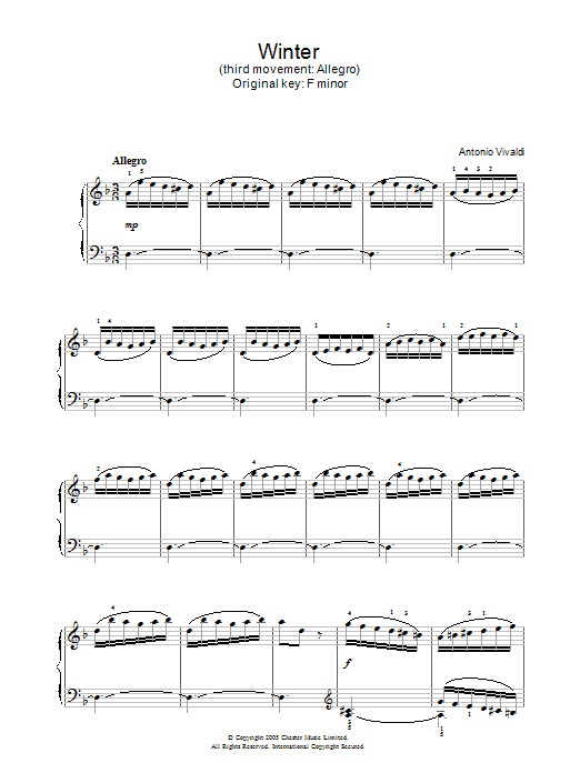 Winter (third movement: Allegro)