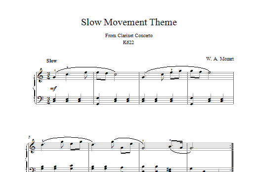 Slow Movement Theme from Clarinet Concerto