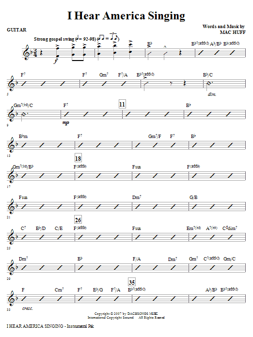 I Hear America Singing - Guitar