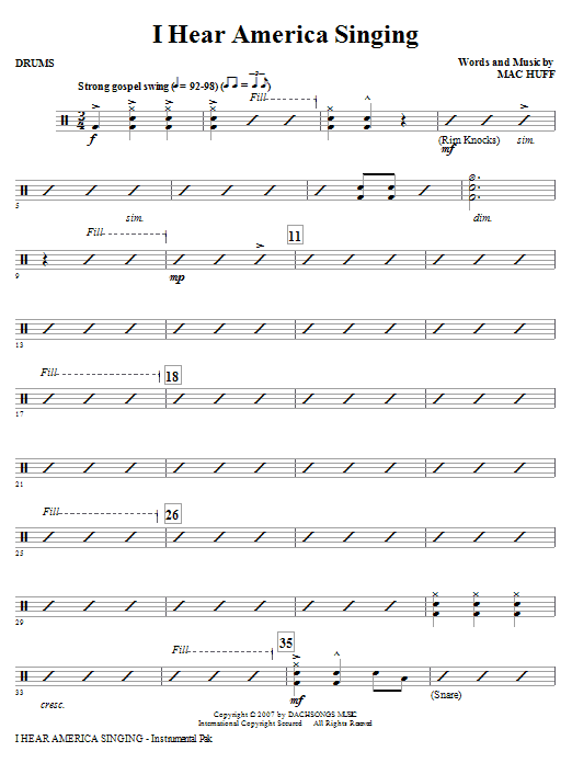 I Hear America Singing - Drums
