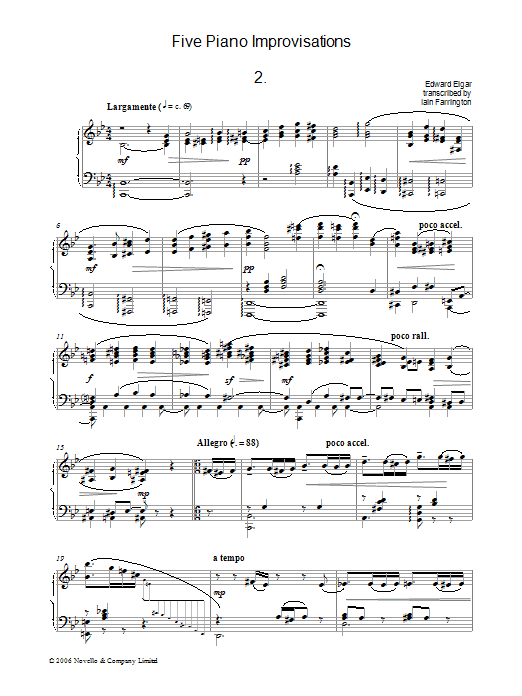 Five Piano Improvisations: 2. Largamente