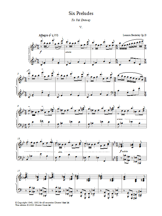 Prelude No. 5 (from Six Preludes)