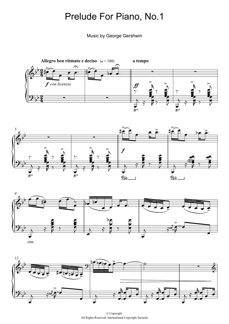 Prelude For Piano, No.1