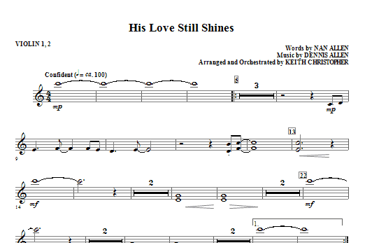 His Love Still Shines - Violin 1, 2