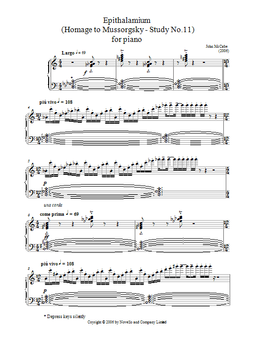 Epithalamium (Homage To Mussorgsky - Study No.11) For Piano