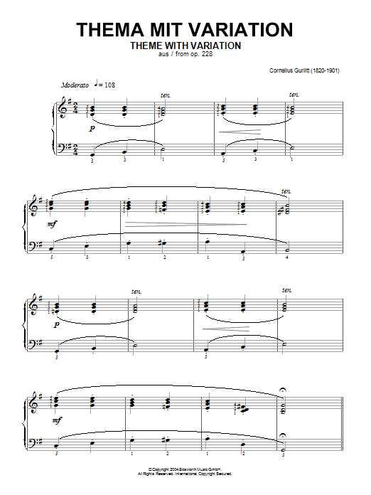 Theme With Variation, From Op.228