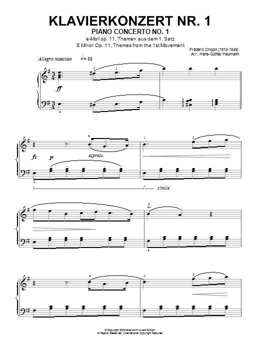 Piano Concerto No. 1, Themes From The First Movement