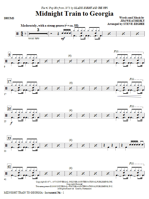 Midnight Train To Georgia - Drums