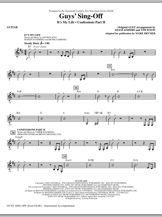 Guys' Sing-Off (from Glee) - Guitar