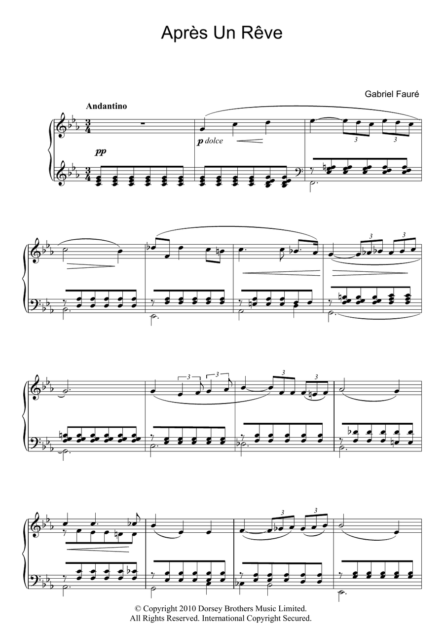 Apres Un Reve, Op.7, No.1
