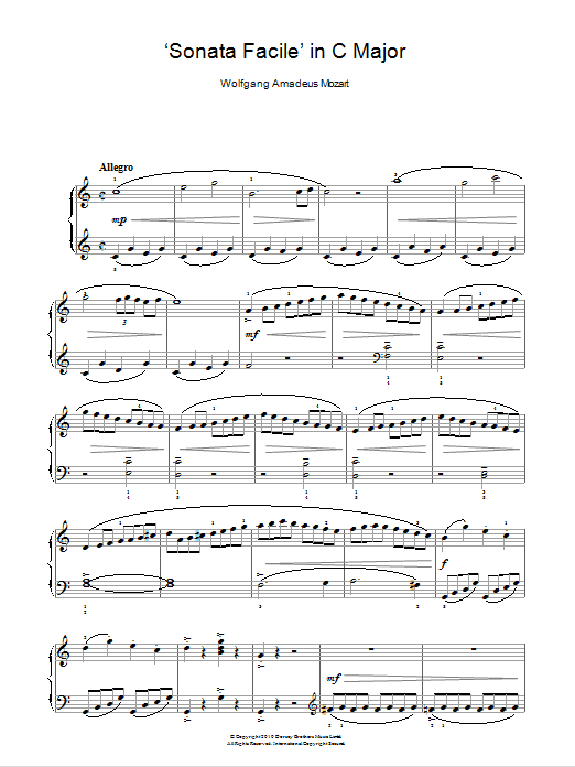 Allegro (from Piano Sonata In C K545)