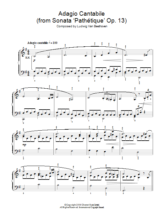 Adagio Cantabile from Sonate Pathetique Op.13, Theme from the Second Movement