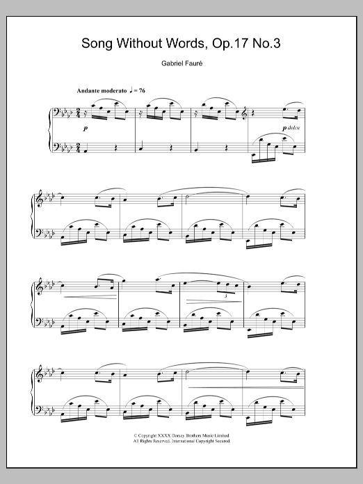 Song Without Words, Op. 17, No. 3