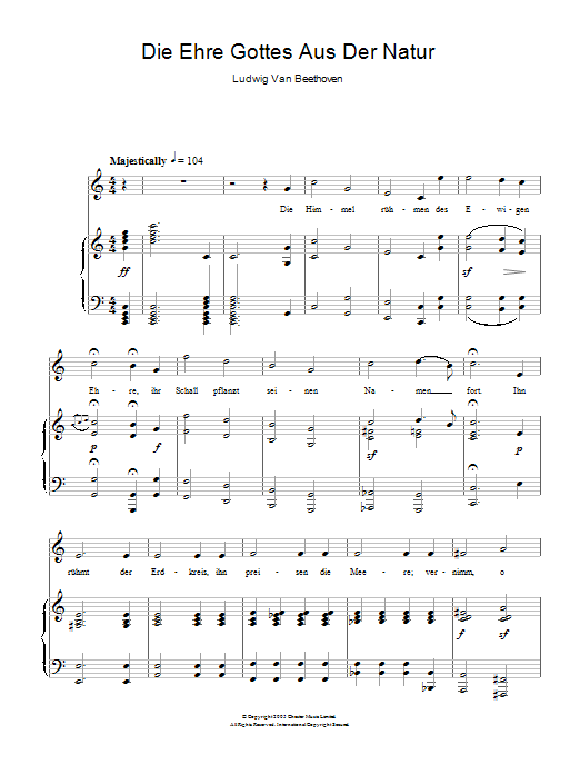 Die Ehre Gottes Aus Der Natur Op.48 No.4