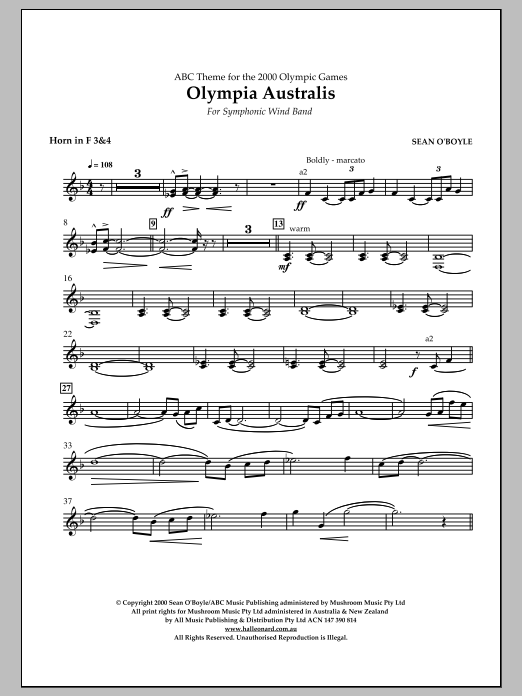 Olympia Australis (Symphonic Wind Band) - F Horn 3,4