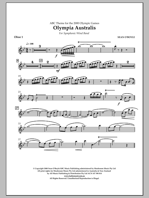 Olympia Australis (Symphonic Wind Band) - Oboe 1