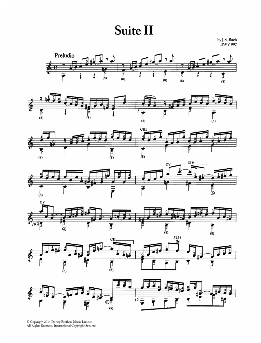 Suite in Cm BWV 997