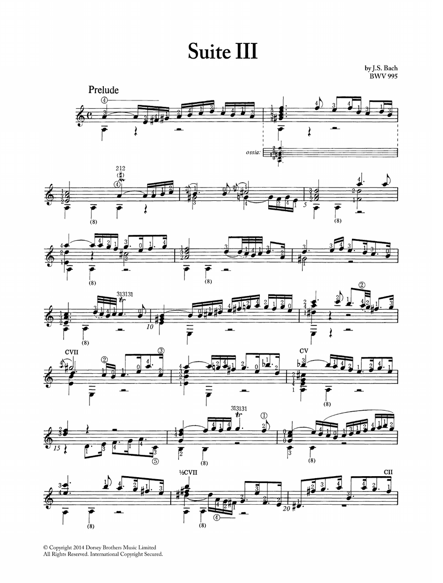 Suite In Gm BWV 995