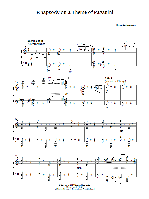 Rhapsody on a Theme of Paganini
