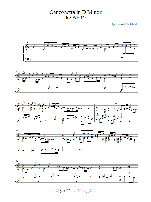 Canzonetta In D Minor Buxwv168