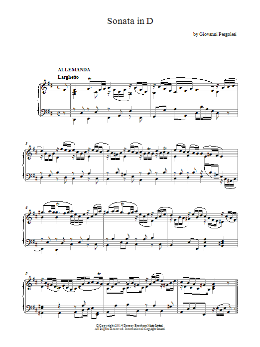 Harpsichord Sonata In D Major