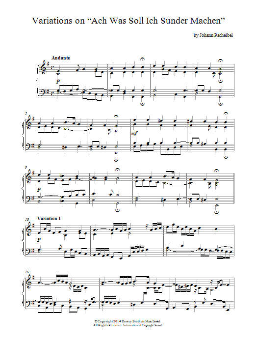 Variations On 'Ach, Was Soll Ich Sunder Machen'