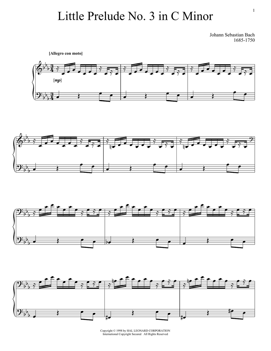 Little Prelude No. 3 in C Minor