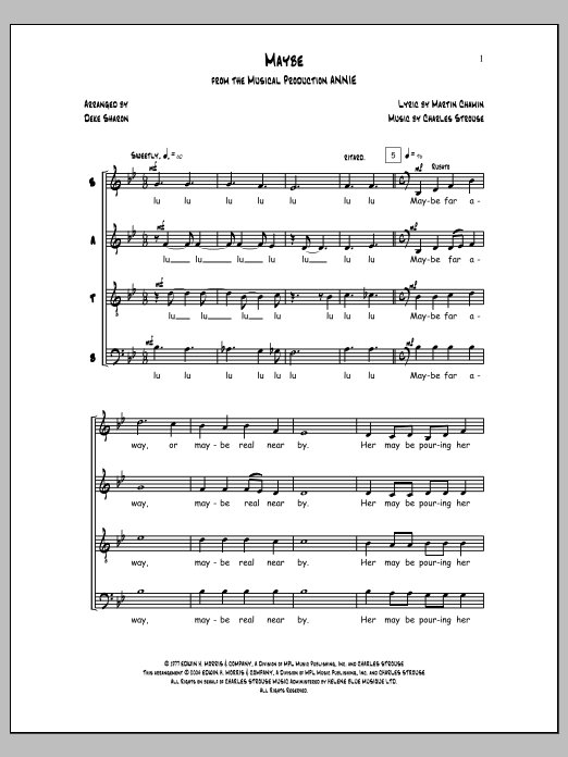 Maybe (from Annie) (arr. Deke Sharon)