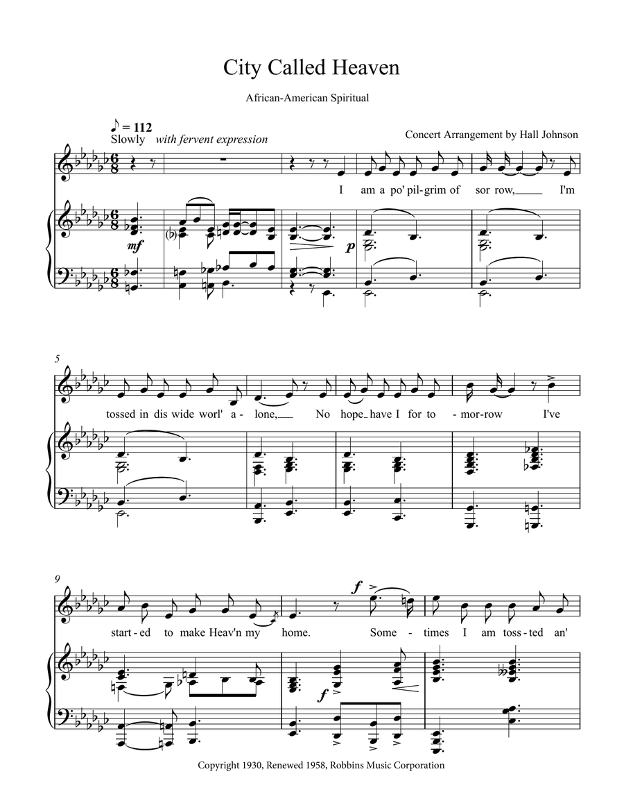 City Called Heaven (E-flat minor)