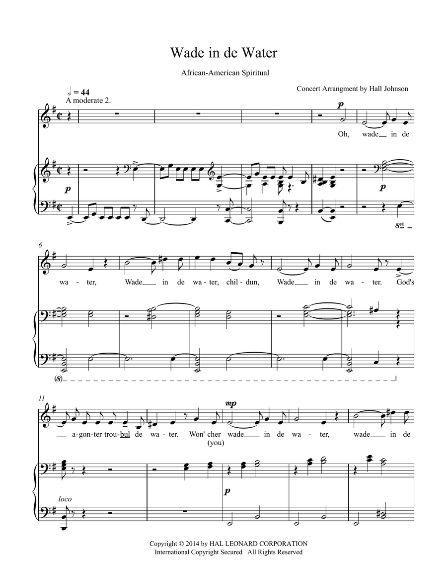 Wade in de Water (E minor)