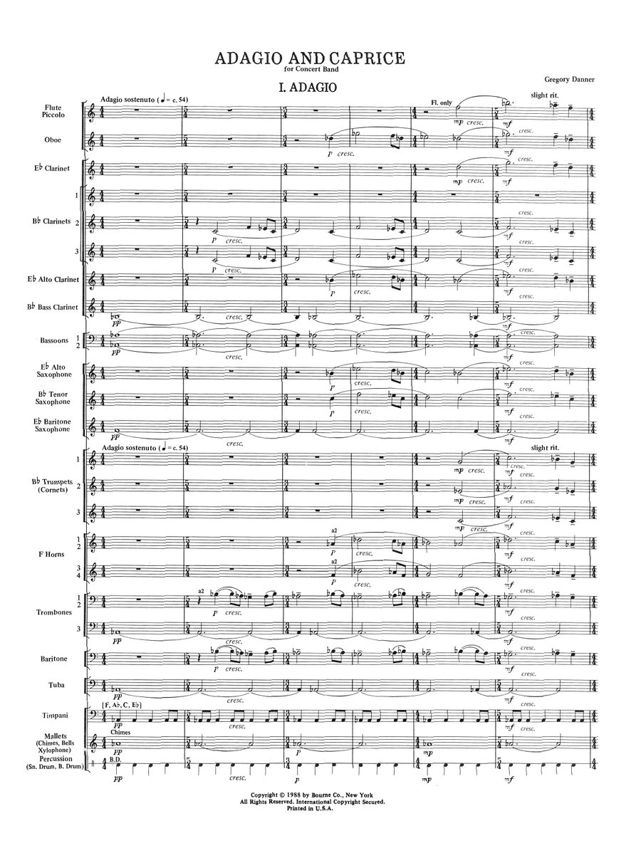 Adagio and Caprice - Full Score
