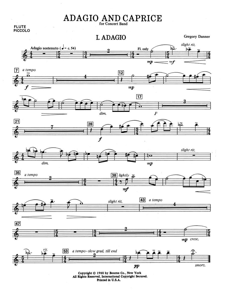 Adagio and Caprice - C Flute & Piccolo