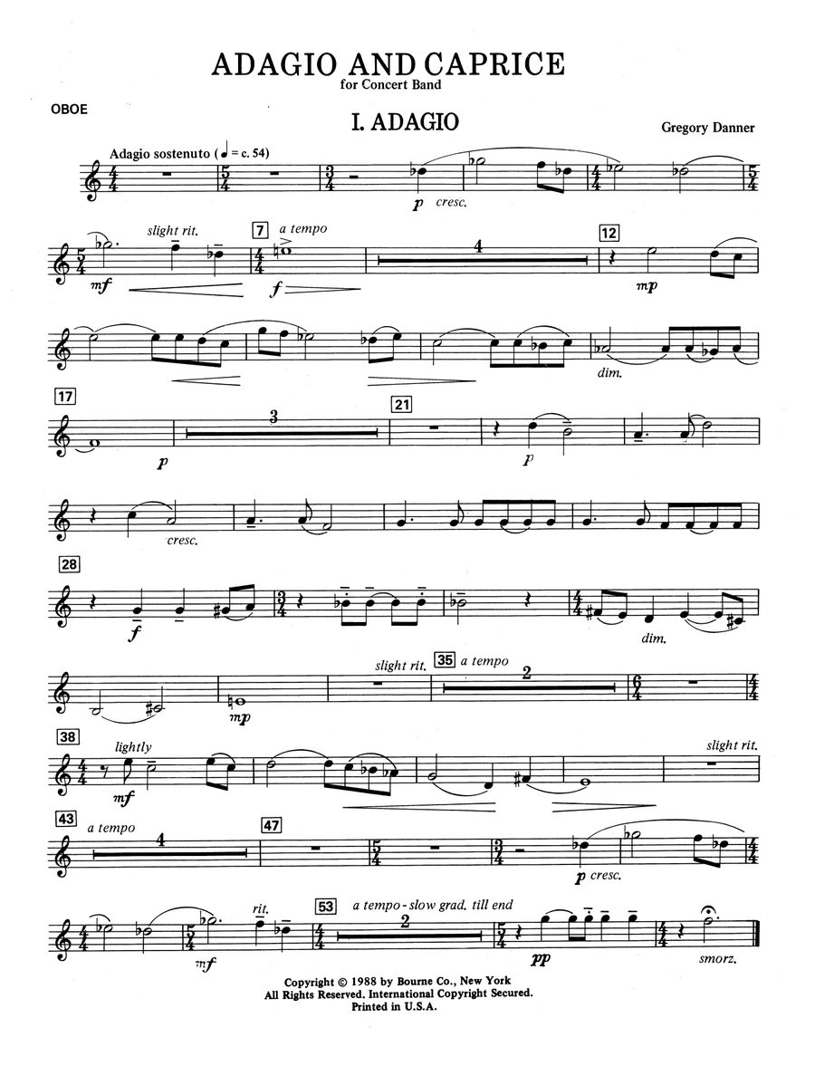 Adagio and Caprice - Oboe