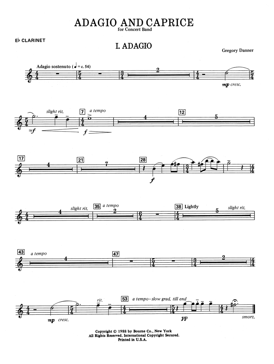 Adagio and Caprice - Eb Clarinet
