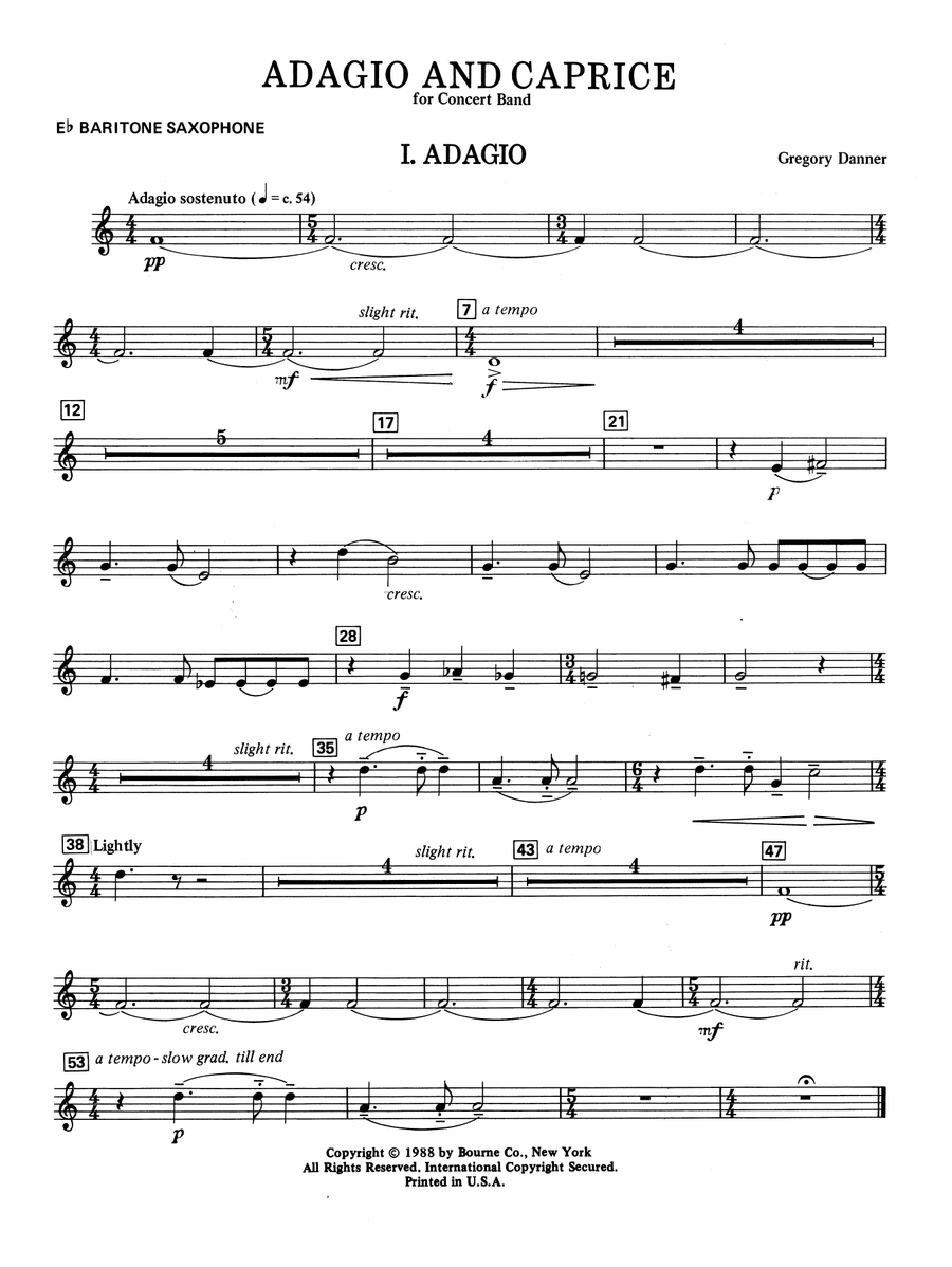 Adagio and Caprice - Eb Baritone Sax