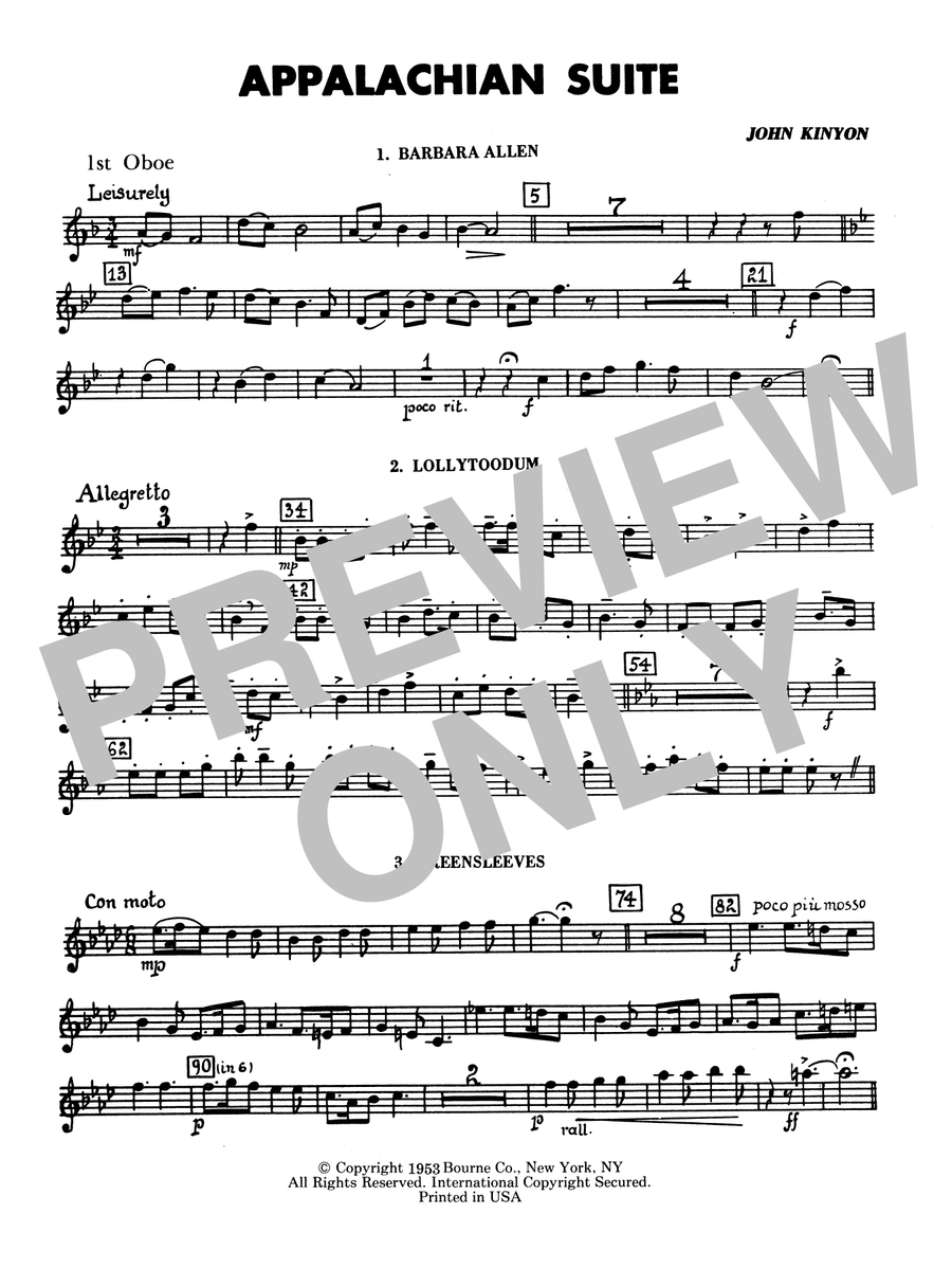 Appalachian Suite - 1st Oboe