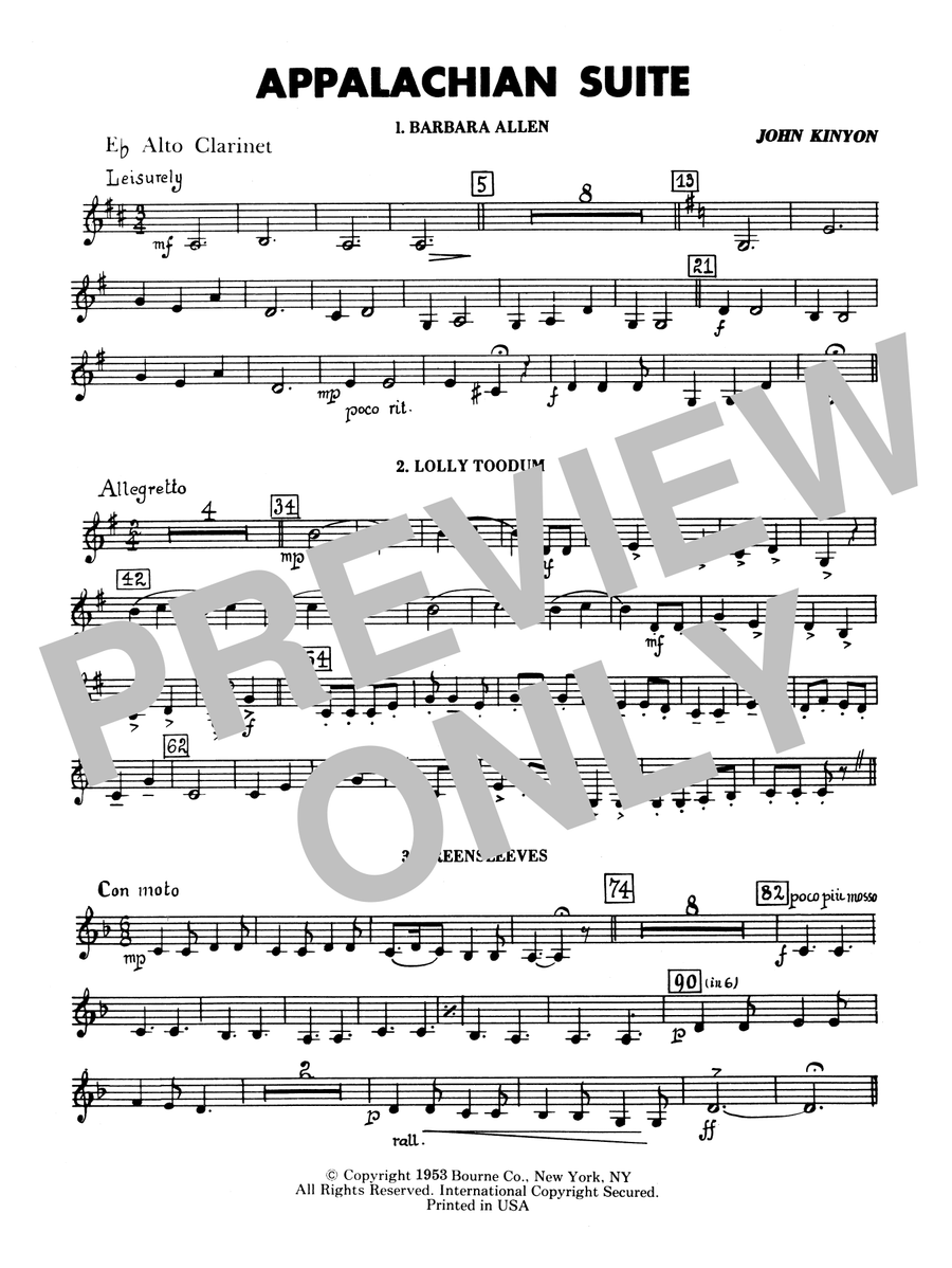 Appalachian Suite - Eb Alto Clarinet