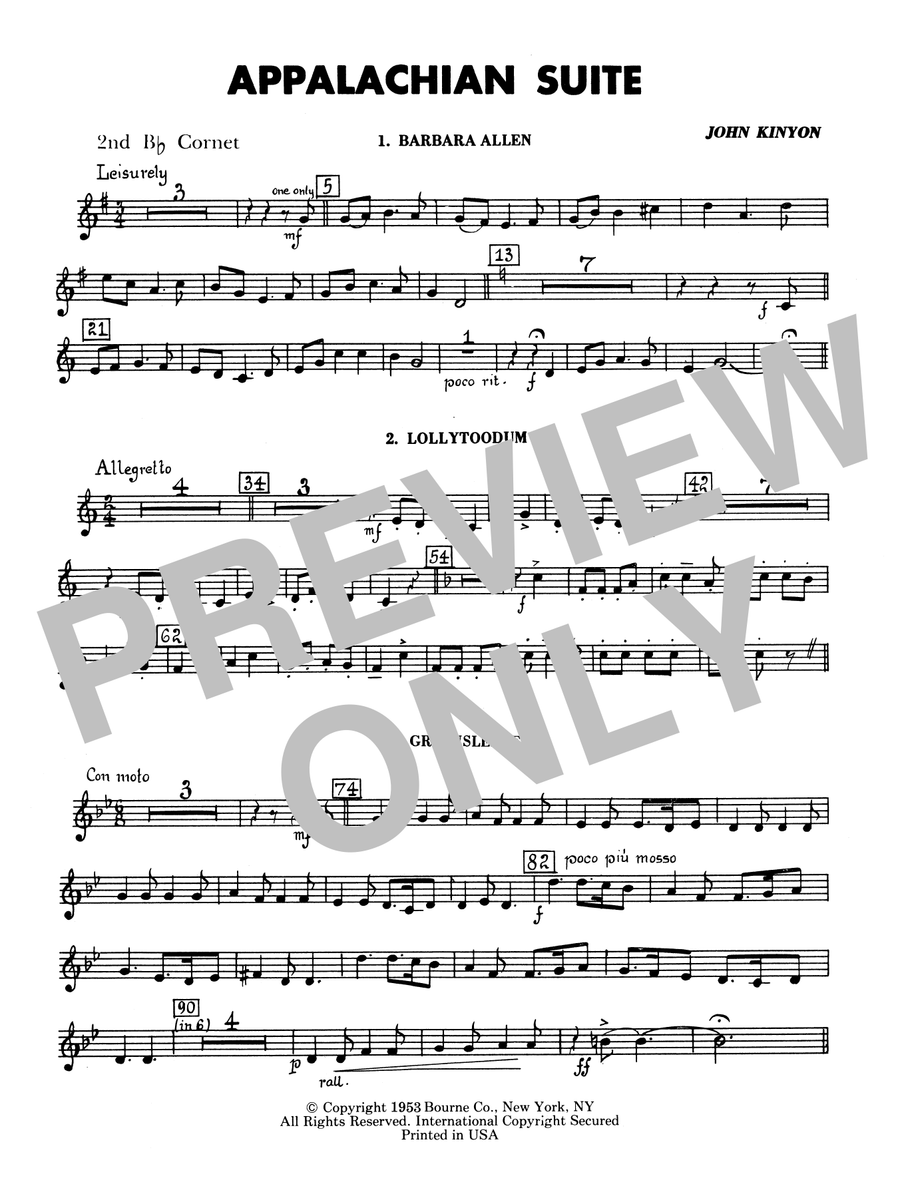 Appalachian Suite - 2nd Bb Cornet