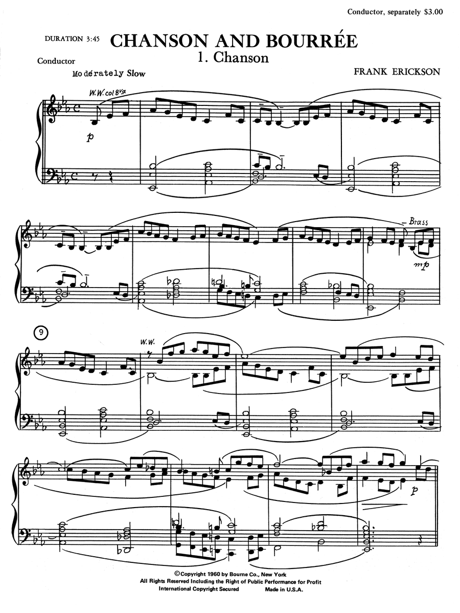 Chanson And Bourree - Conductor