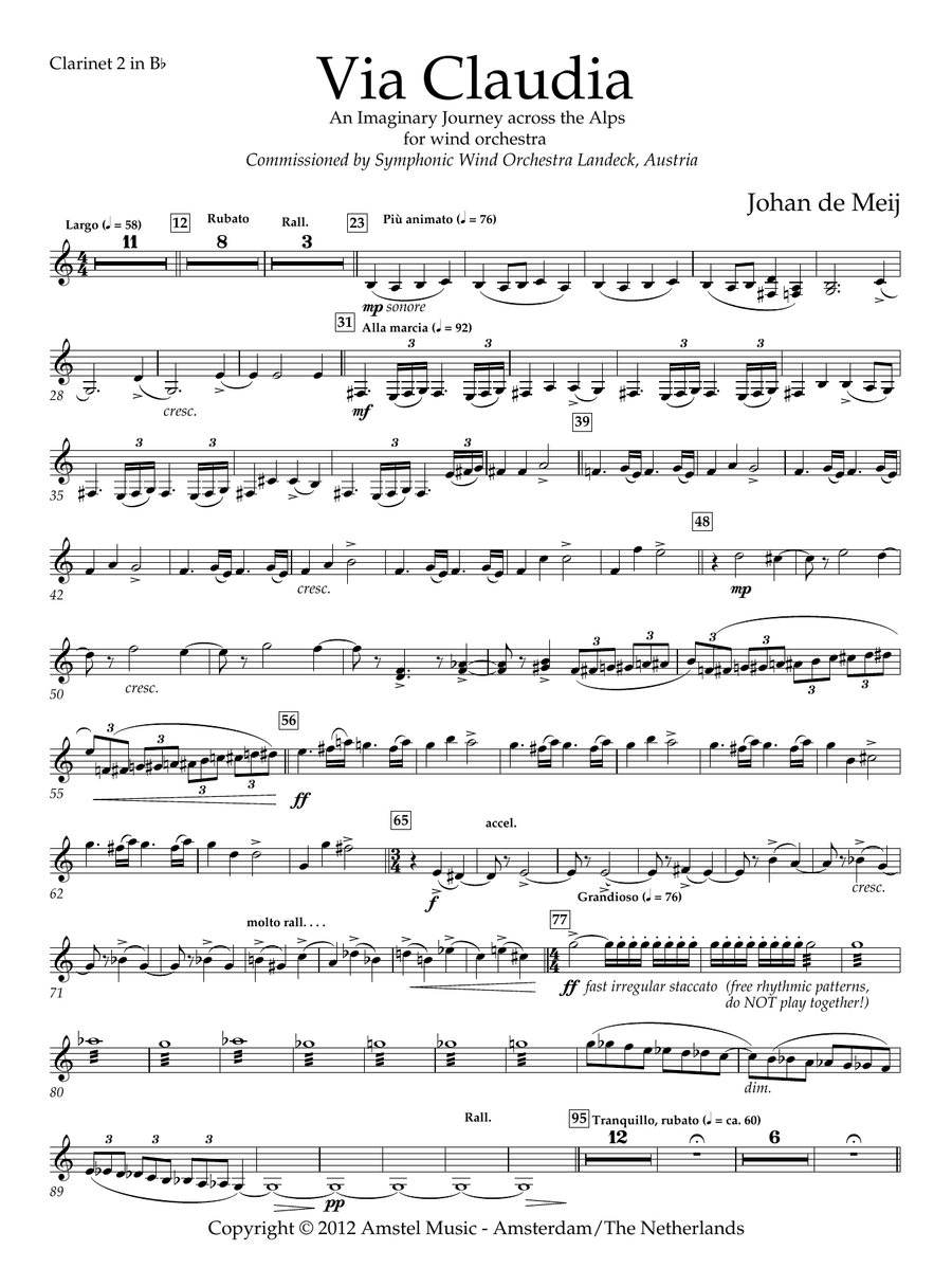 Via Claudia - Clarinet 2 in Bb
