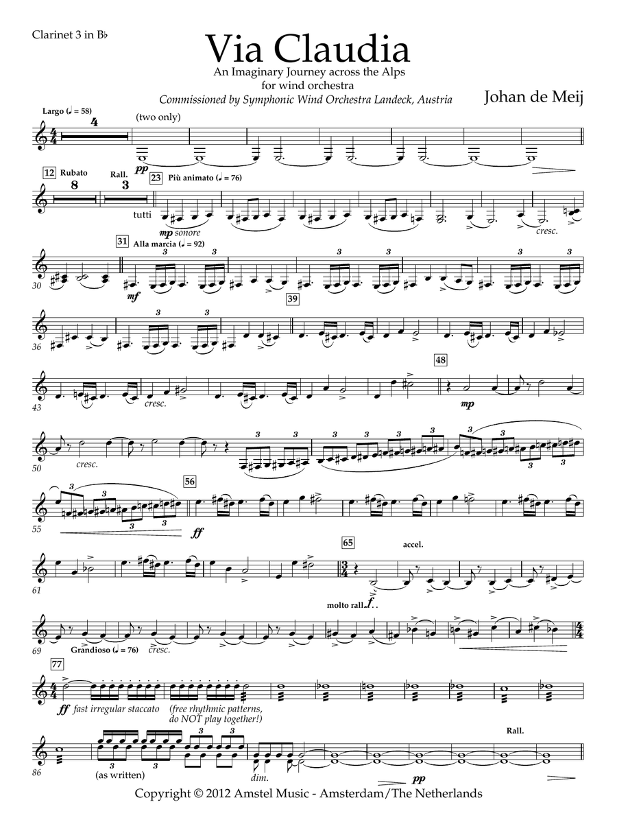 Via Claudia - Clarinet 3 in Bb