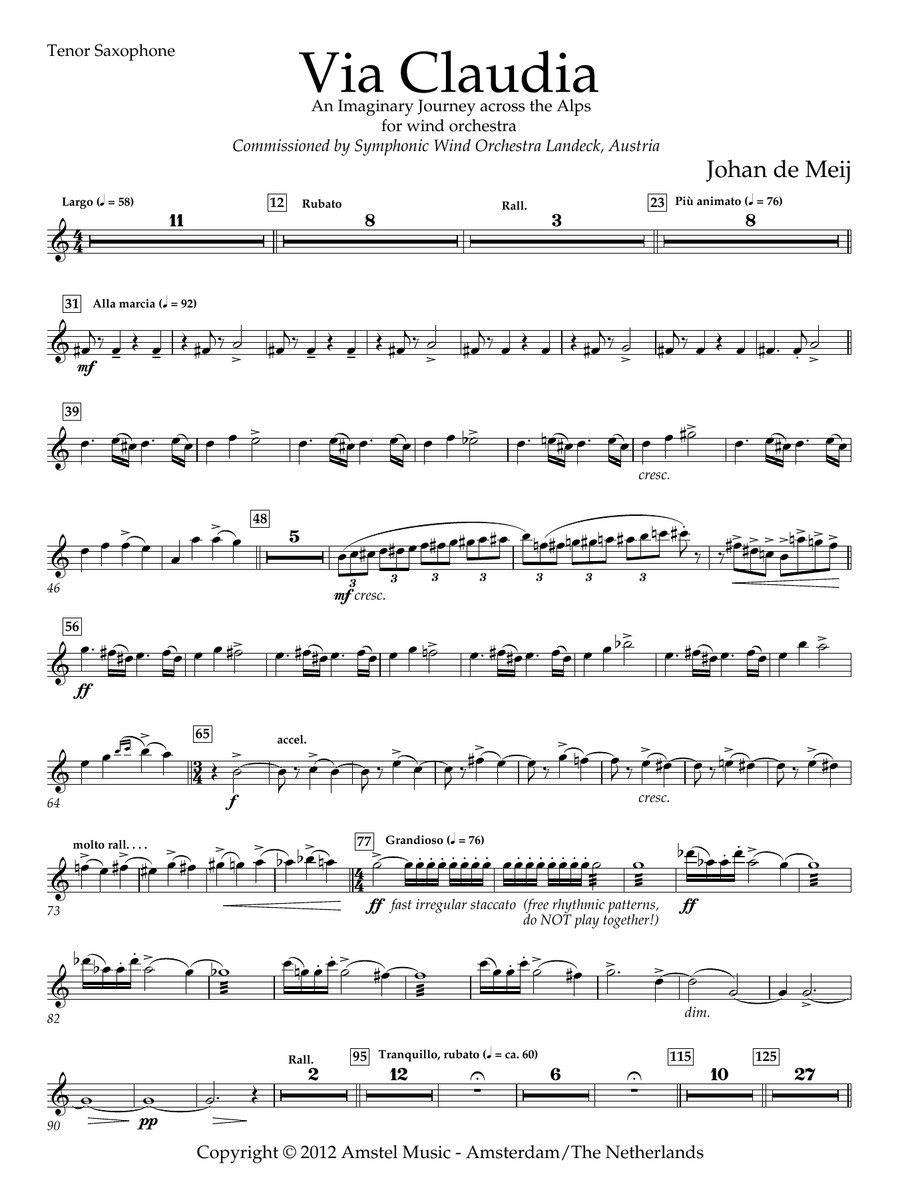Via Claudia - Tenor Saxophone