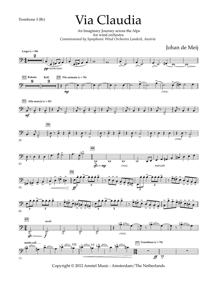 Via Claudia - Bb Trombone 3 B.C.